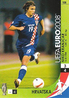 Niko Kranjcar Croatia Panini Euro 2008 Card Game #108